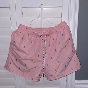 Pink and Blue Pineapple Swim Trunks